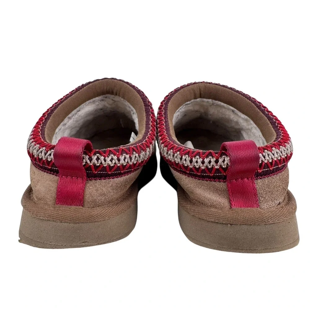 UGG Tasman Slip On Kids Sz 3 Chestnut Suede Sheepskin Casual Clog Slipper